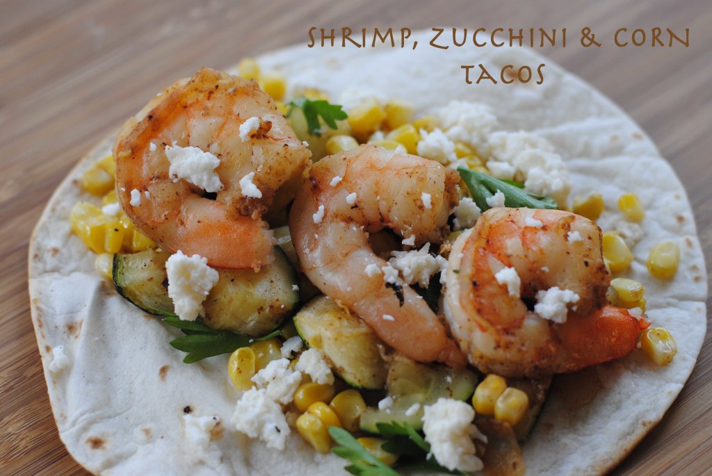 shrimp zucchini corn tacos