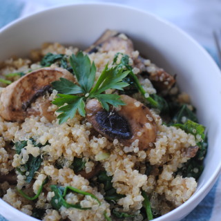 Mushroom & Spinach Quinoa Dish!