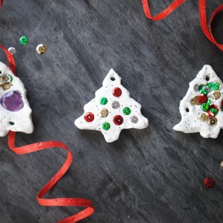 Glittery Tree Clay Ornaments