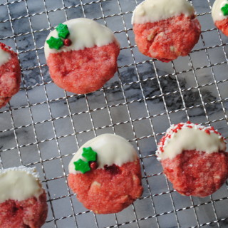 White Chocolate-Cherry Shortbread Cookies