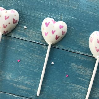 White Chocolate Heart Lollipops